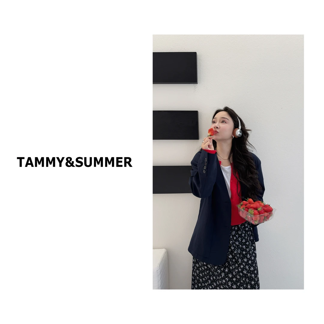 【Tammy&Summer】通勤百搭高级感V领韩版宽松外套两粒扣西装9067