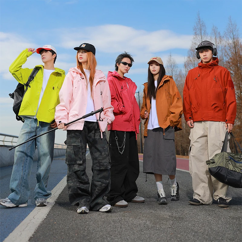 Paolo Darnley/保罗达恩利早春季夹克连帽冲锋衣宽松防风情侣外套