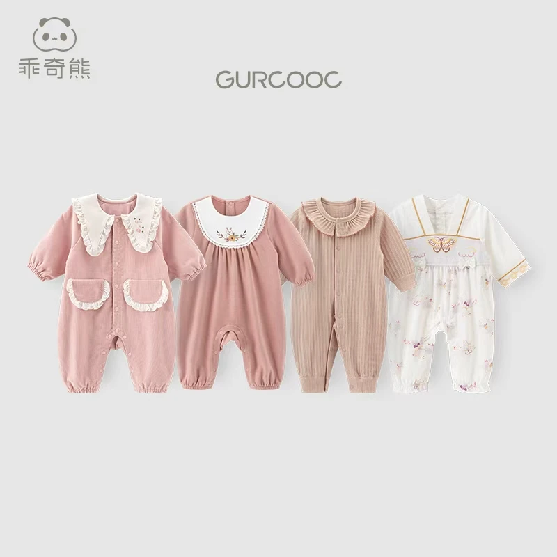 【女宝连体】女宝宝连体衣洋气可爱春秋季婴幼儿弹力哈衣爬服外出服