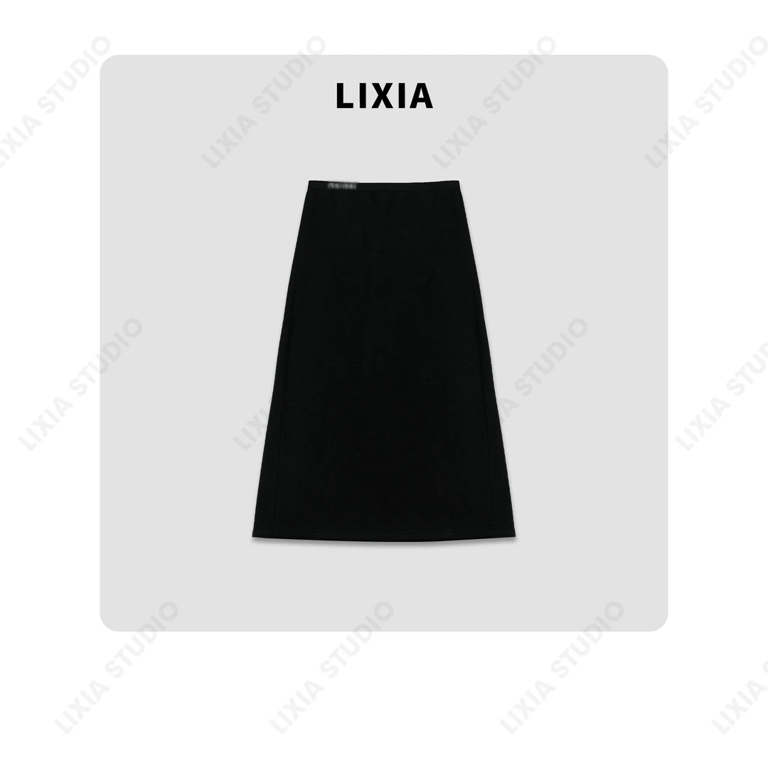 LIXIA【伦敦范】设计感ins风腰头微弹半身裙-A7870