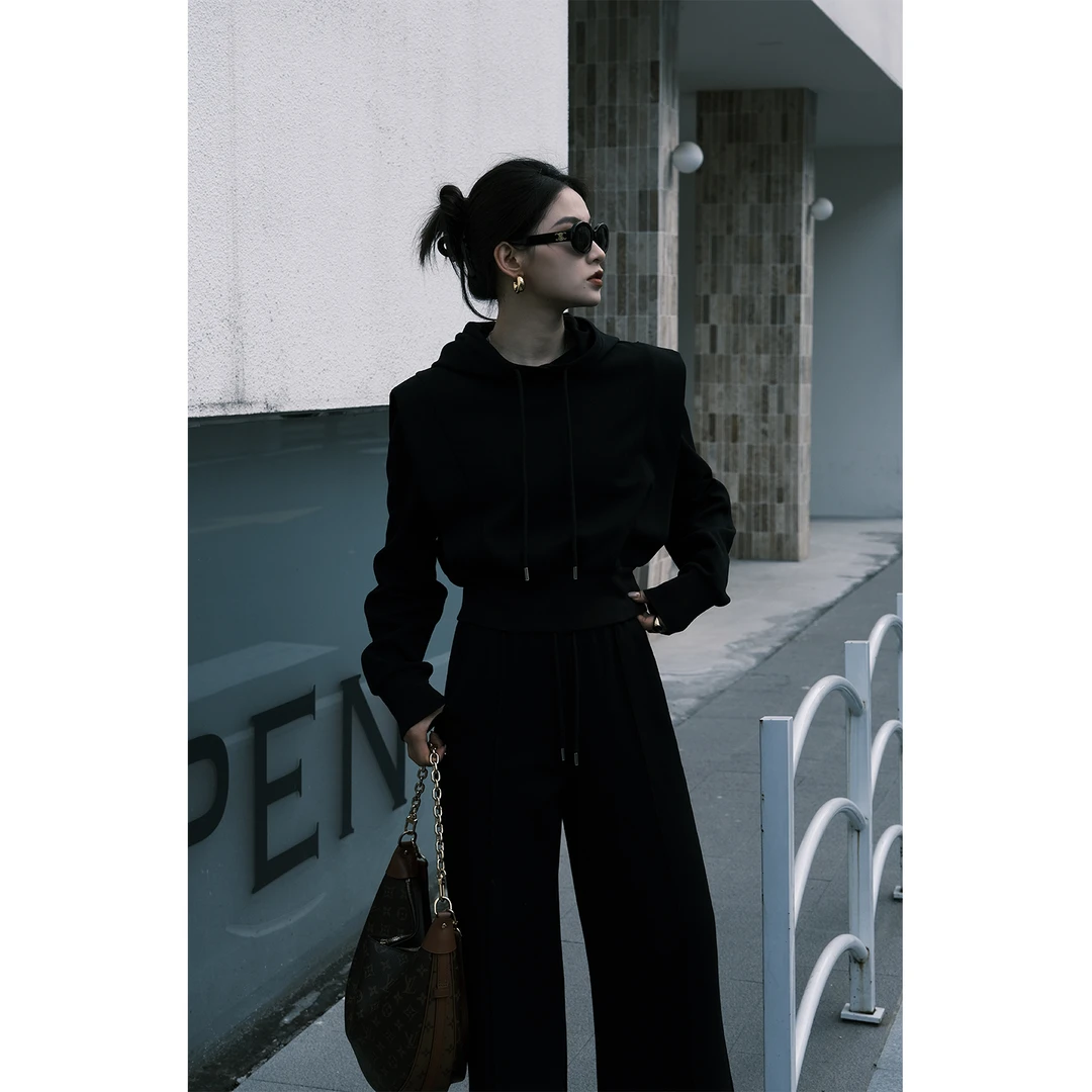 PRASE·噜【自由派】微胖轻奢设计款春女休闲时尚卫衣套装PR502B35/4