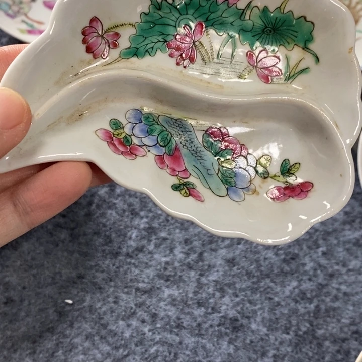 真***福粉彩盘子，粉彩盘子