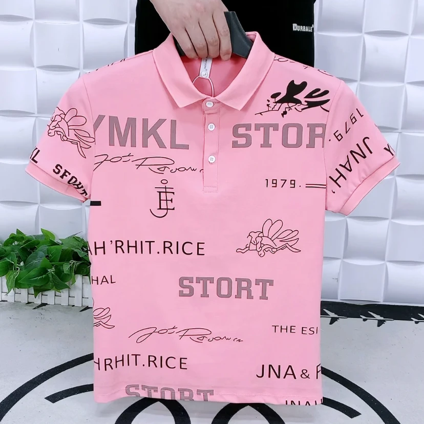 2025新款翻领polo衫短袖3731男装修身版潮流时尚百搭男士T恤