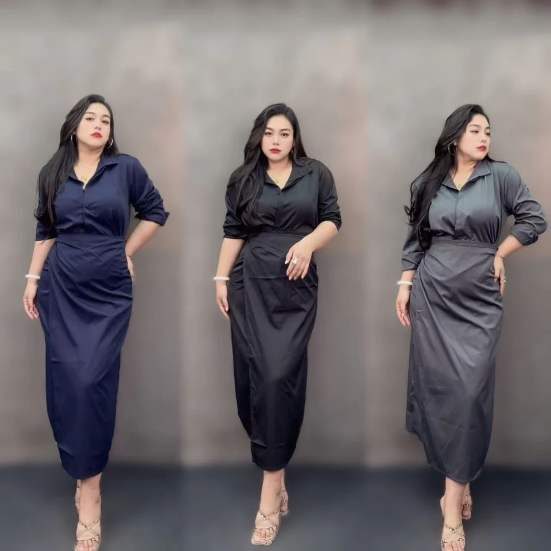 宋美人【优雅周末】大码女装新款独特设计感洋气连衣裙9810