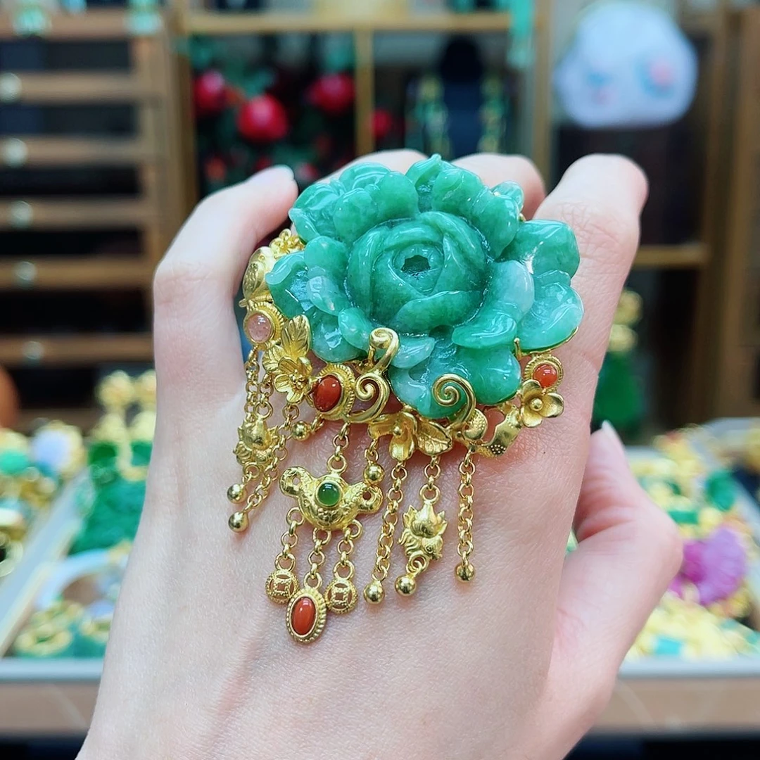 银S925镶嵌戒指翡翠48小时鉴赏期1