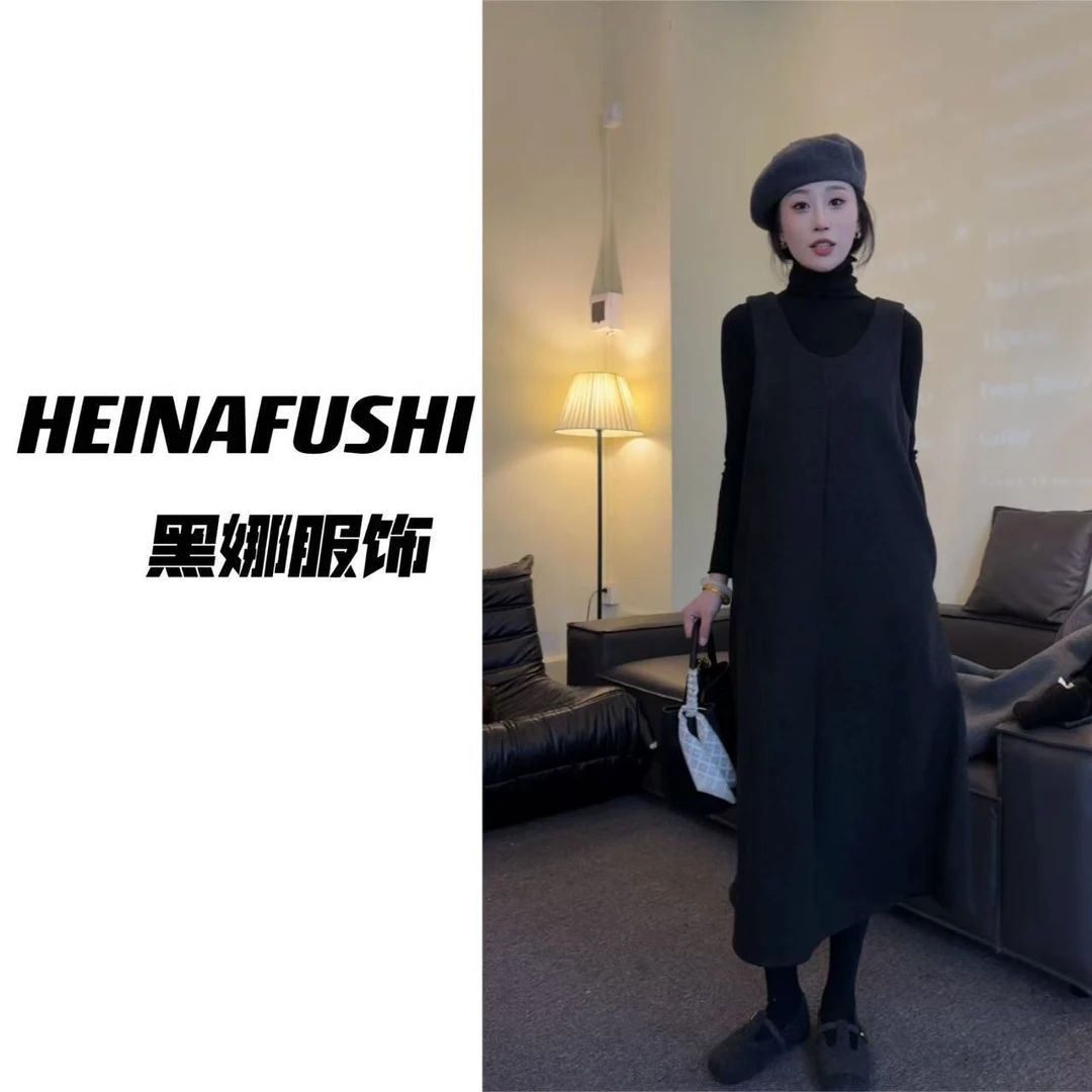 HEINA清仓【纸片人】呢料马甲两件套761-1