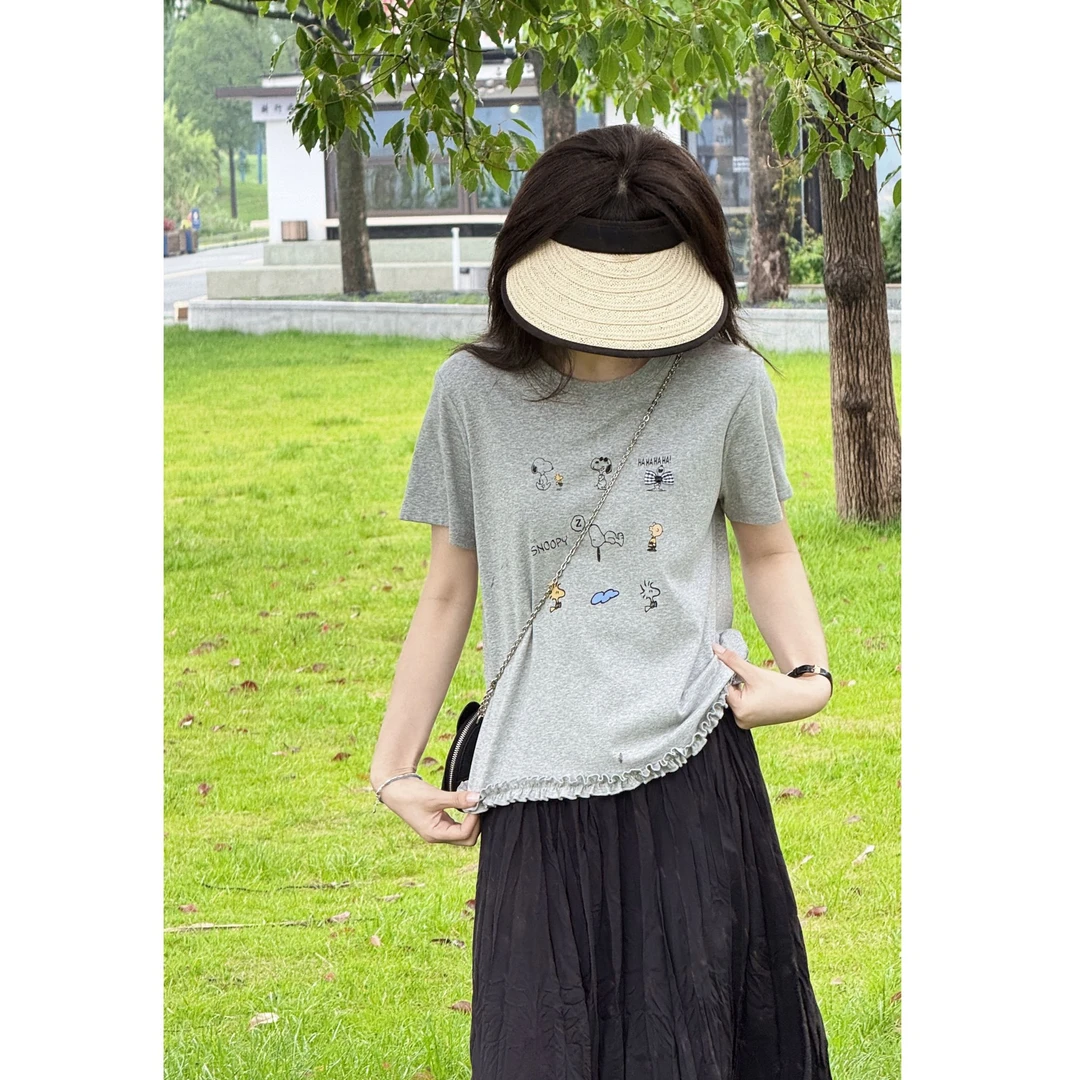 Y.M | 花生漫画 Snoopy小众设计款 韩系咸甜皆可重工短袖1409