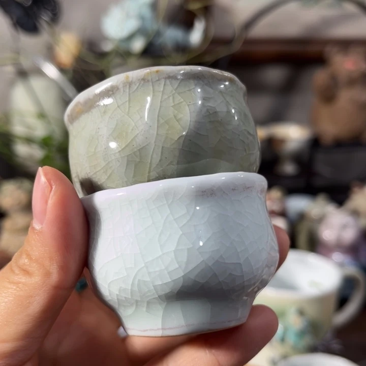 小茶杯一对（高温颜色釉，抢抢抢抢抢）