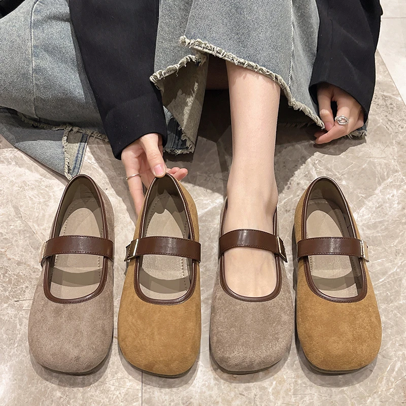 高级感浅口玛丽珍鞋女2025早春新款复古百搭法式软底一脚蹬勃肯鞋