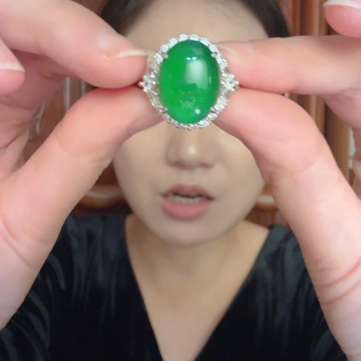 翡翠银S925镶嵌吊坠(不含链)戒指