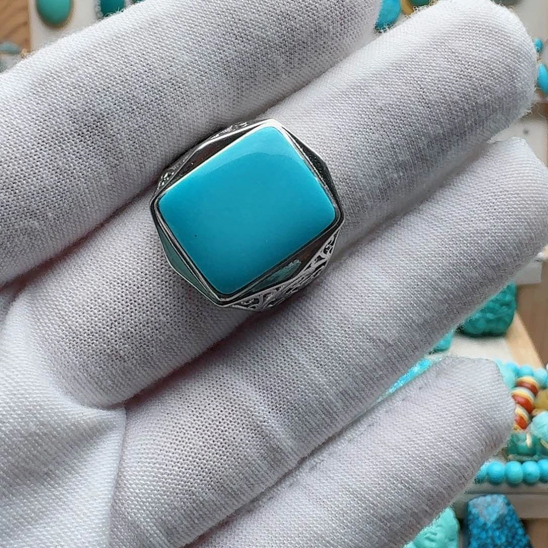 绿松石银S925镶嵌颈饰