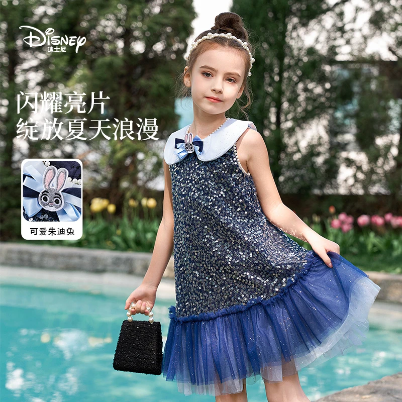 Disney/迪士尼A字连衣裙公主裙女孩童装2025年夏装礼服纱裙春夏季