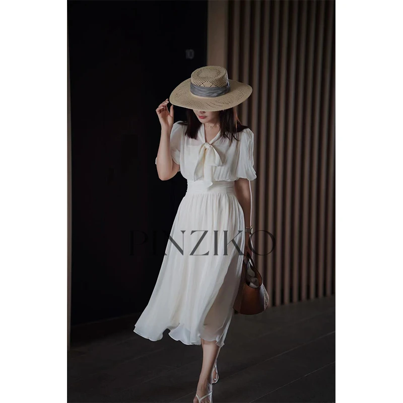 【年终宠粉大促】【PINZIKO】白天鹅~法式收腰显瘦连衣裙女 TJA248