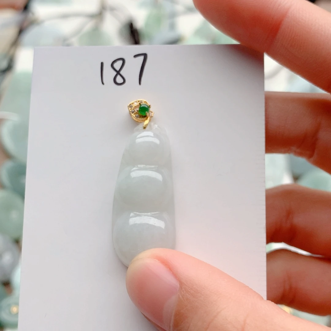 翡翠银S925镀金镶嵌颈饰吊坠