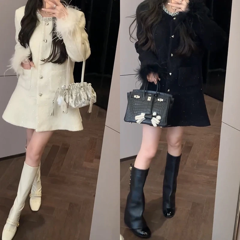 【mimius】喵喵 精致千金风重工圆领镶钻大衣 汉服 F12129