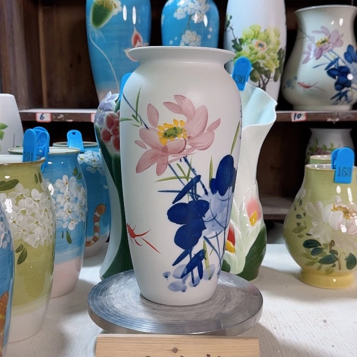 高32青花荷花新款陶瓷陶瓷陶