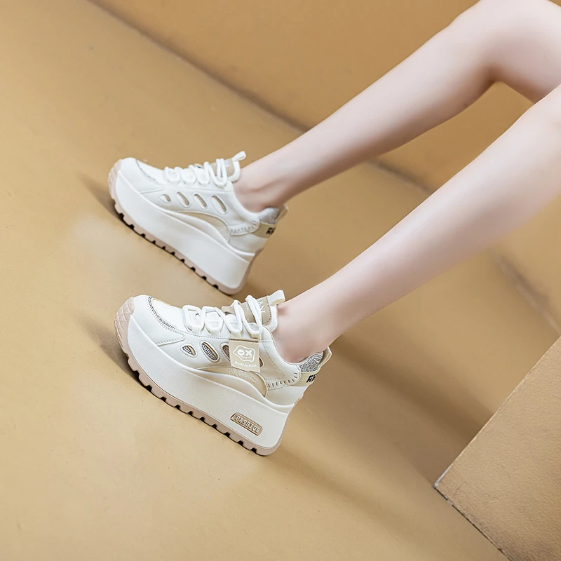 Nice厚底增高7cm水钻浅口运动风极简风时尚休闲鞋春秋季ins