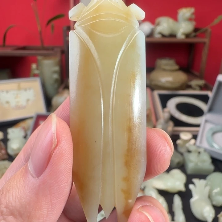 和田玉挂件未镶嵌玉蝉