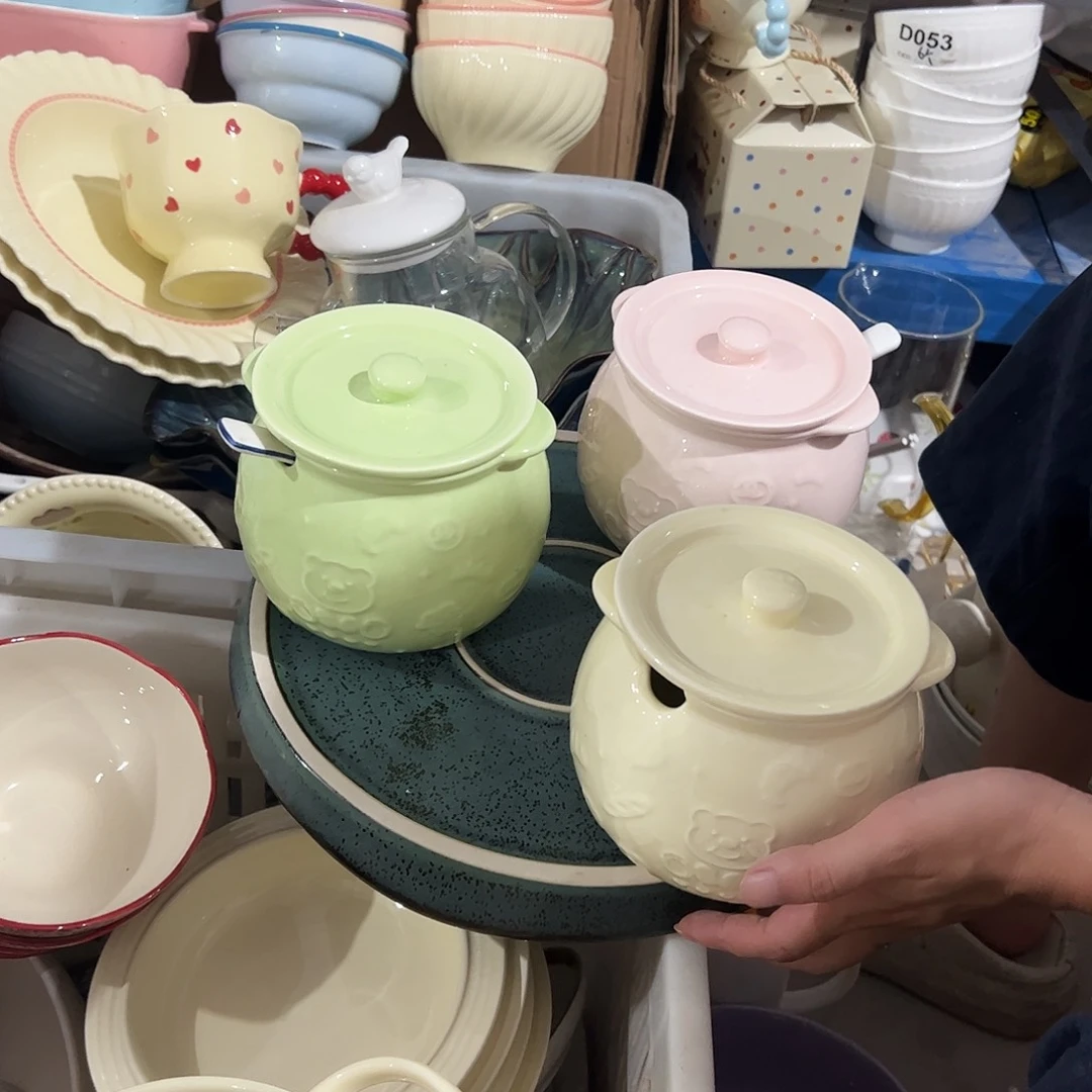 瓷片浮雕600毫升猪油罐随机一个