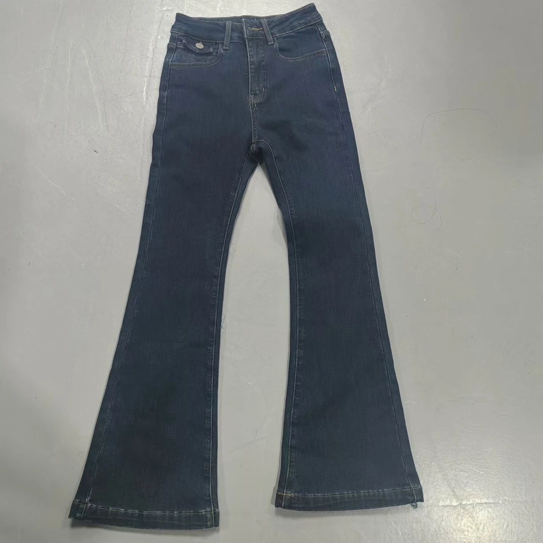 【南油玲姐】蓝色喇叭裤加绒牛仔裤31022