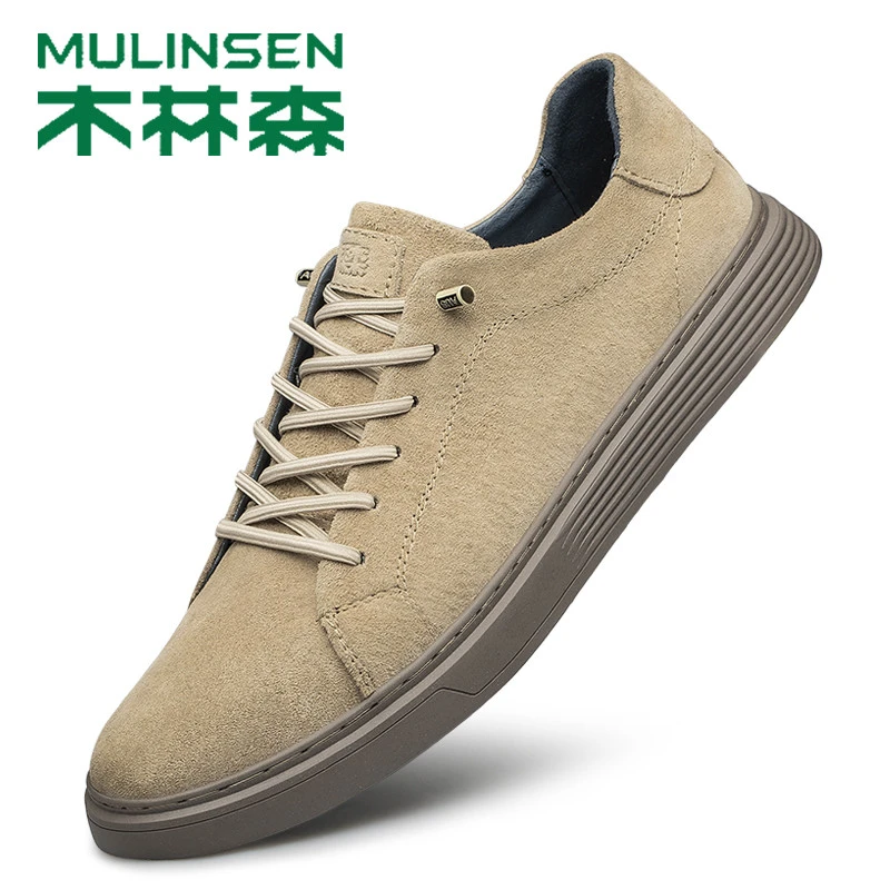 木林森秋冬季新款男鞋板鞋英伦休闲皮鞋男士韩版潮流透气软底真皮
