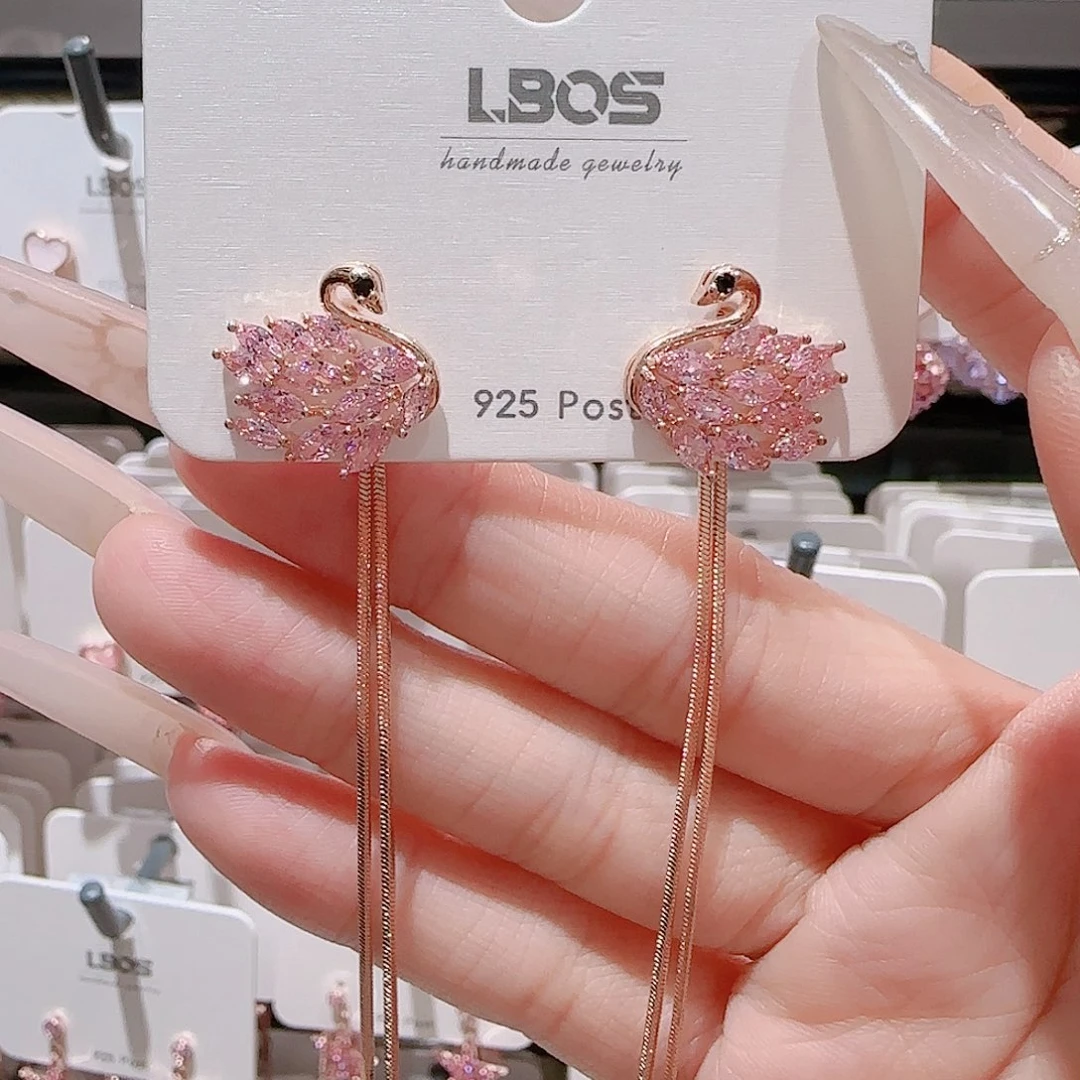 锆石铜合金925银耳环