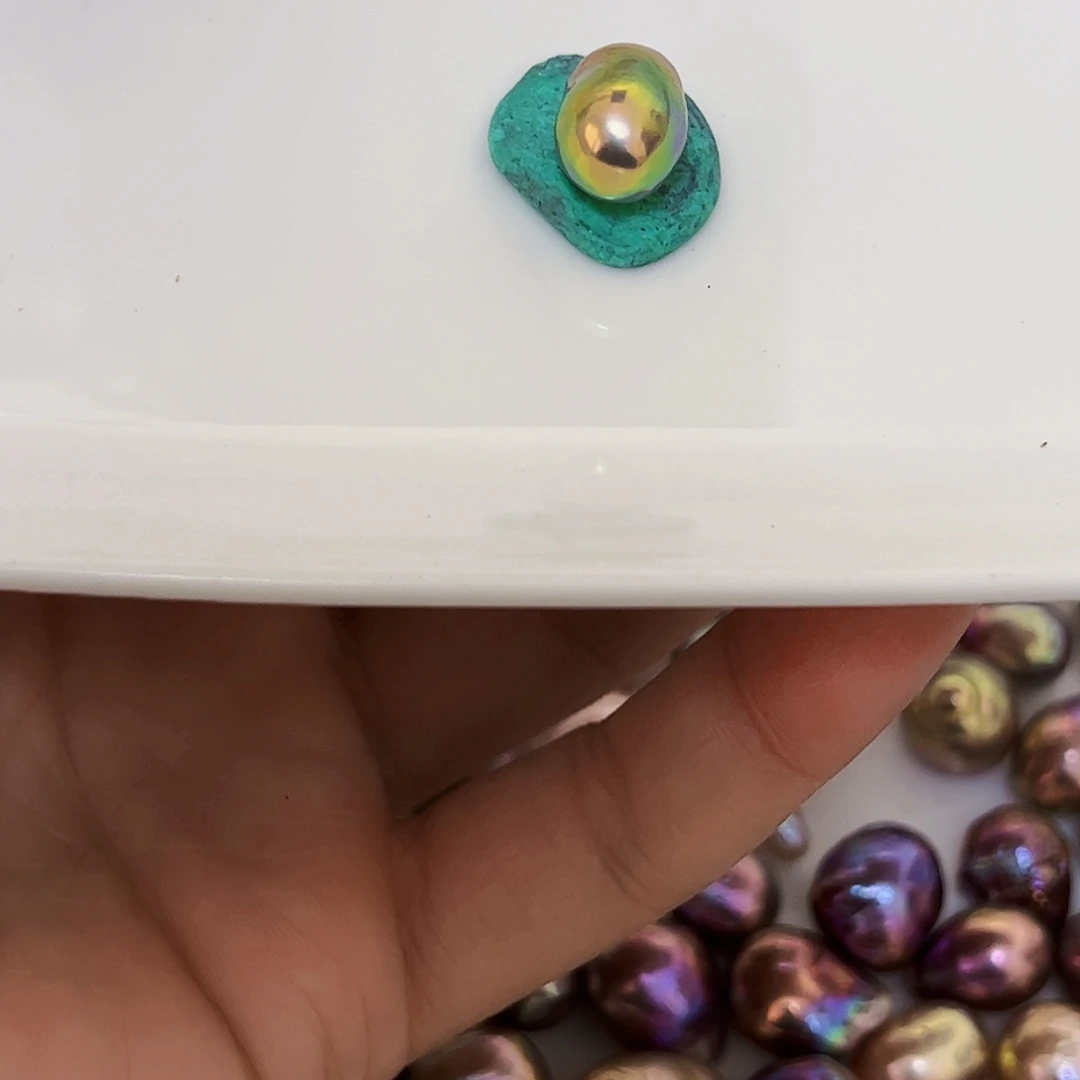 淡水珍珠耳饰未镶嵌奶**糖