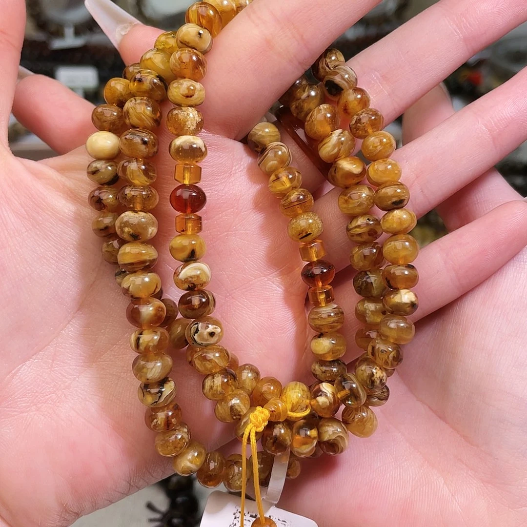琥珀未镶嵌裸石抚顺琥珀7➕108蜜腊