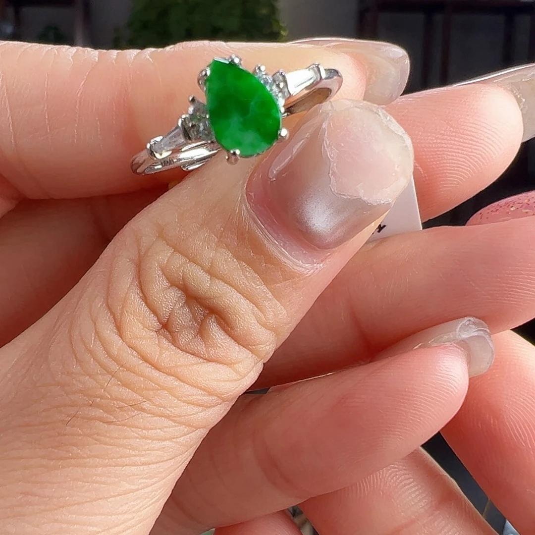 翡翠戒指银S925镶嵌戒指22