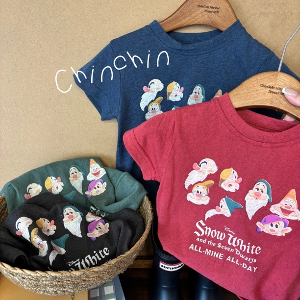 七个矮人·韩版潮童短袖卡通上衣男童帅气日系潮牌T恤夏款半袖女童