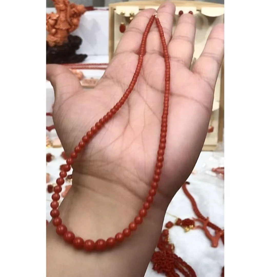 珊瑚科西卡圆珠塔链项链