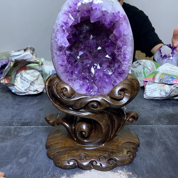 水晶珠宝半成品未镶嵌阔***?紫晶185