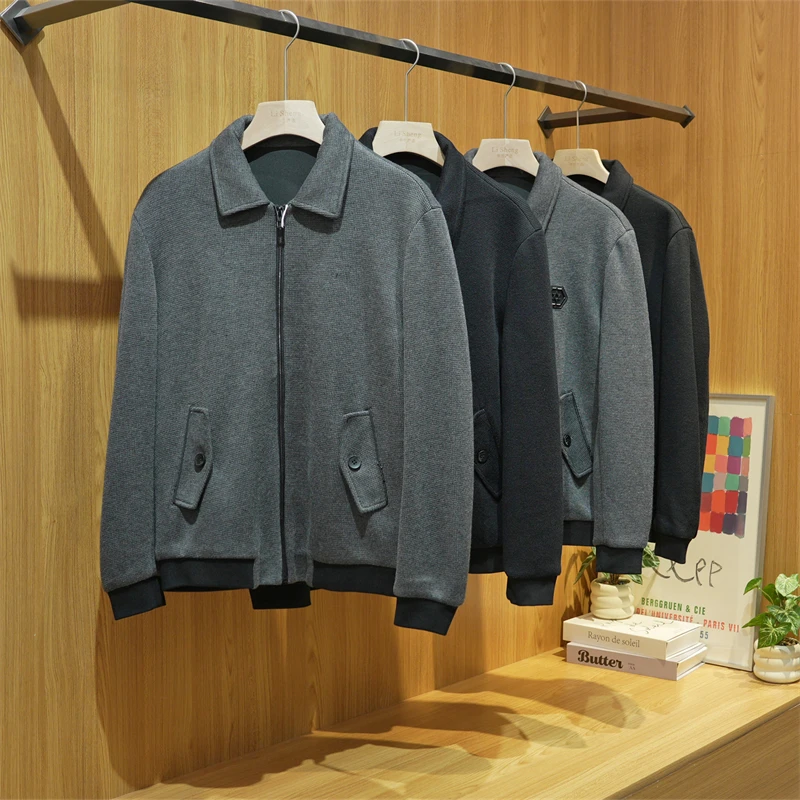 【退货补运费】秋季男士含绵羊毛柔软舒适保暖休闲夹克ZJ154-2513