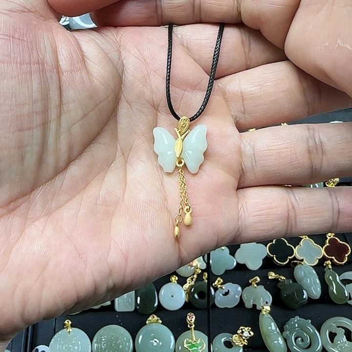 和田玉吊坠(不含链)银S925镶嵌