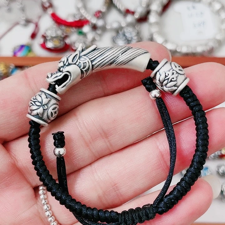 珐琅吊坠足银龙头