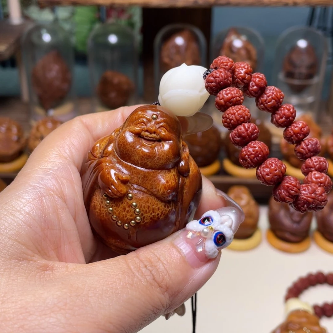 橄榄核吊坠燃**板镶嵌弥勒四一尺 玉华金刚一套