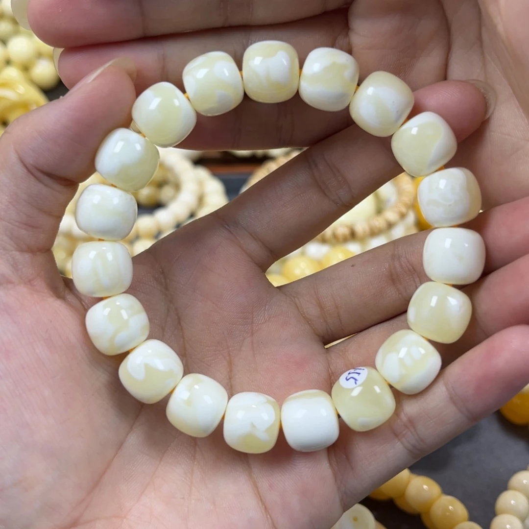琥珀未镶嵌手串同料老邢手串12mm