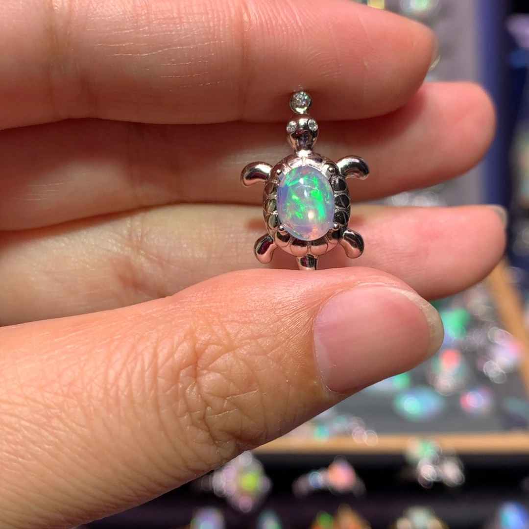 银S925镶嵌欧泊吊坠款式