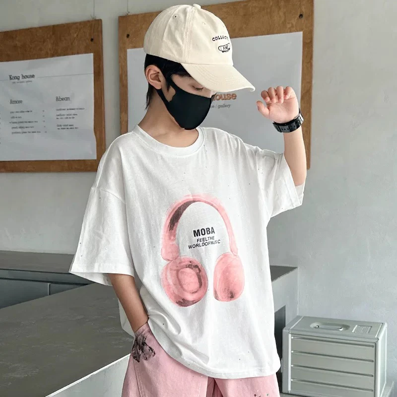 4095休闲时尚潮流洋气百搭个性印花夏季短袖