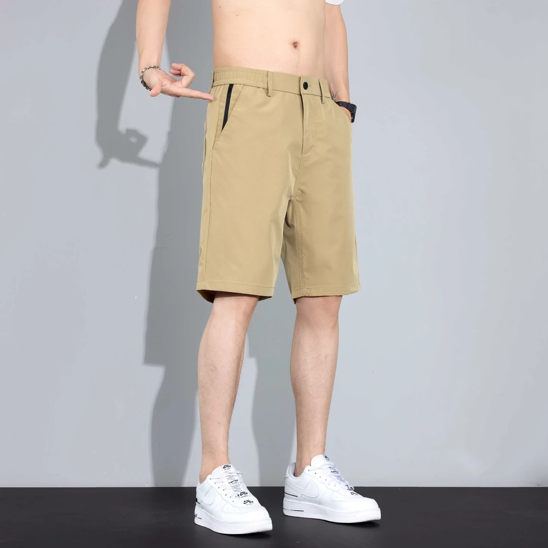 夏季新款冰丝休闲五分短裤时尚百搭直筒宽松裤子男女同款休闲短裤