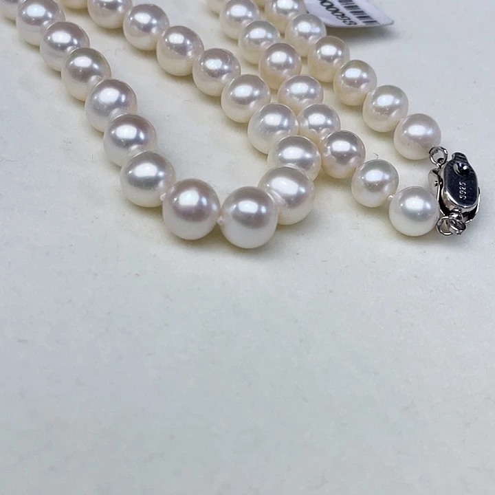 银S925镶嵌淡水珍珠颈饰卡8➕高品极光白炫天女粉