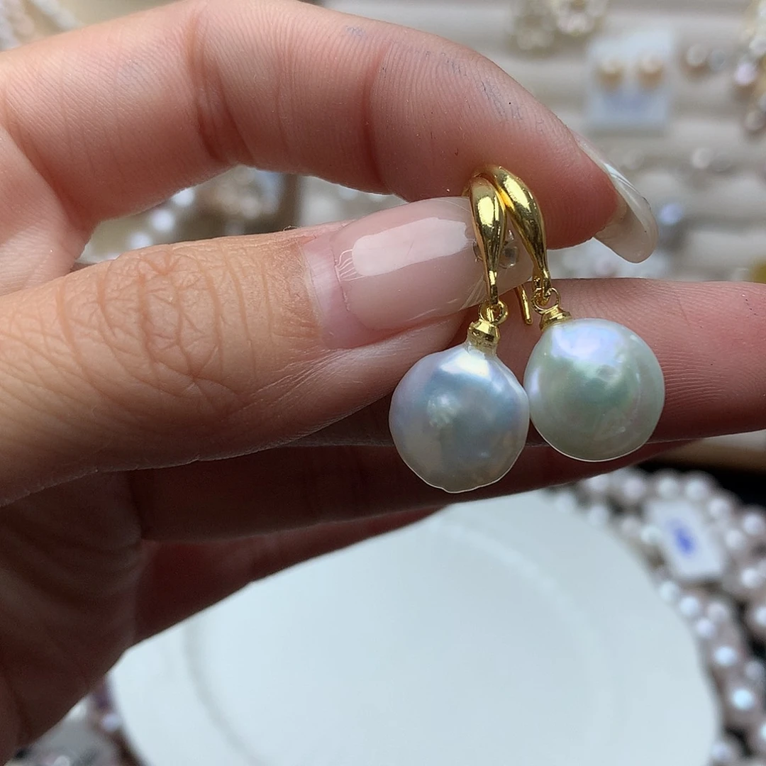淡水珍珠9-10未镶嵌er15耳环