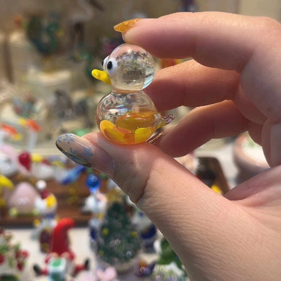 琉璃手工艺品扎花小鸭子