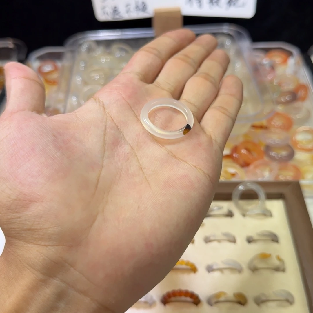 玛瑙/玉髓戒指未镶嵌90号港21