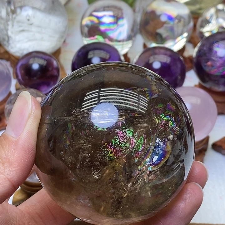 水晶彩虹茶水晶球未镶嵌H****y