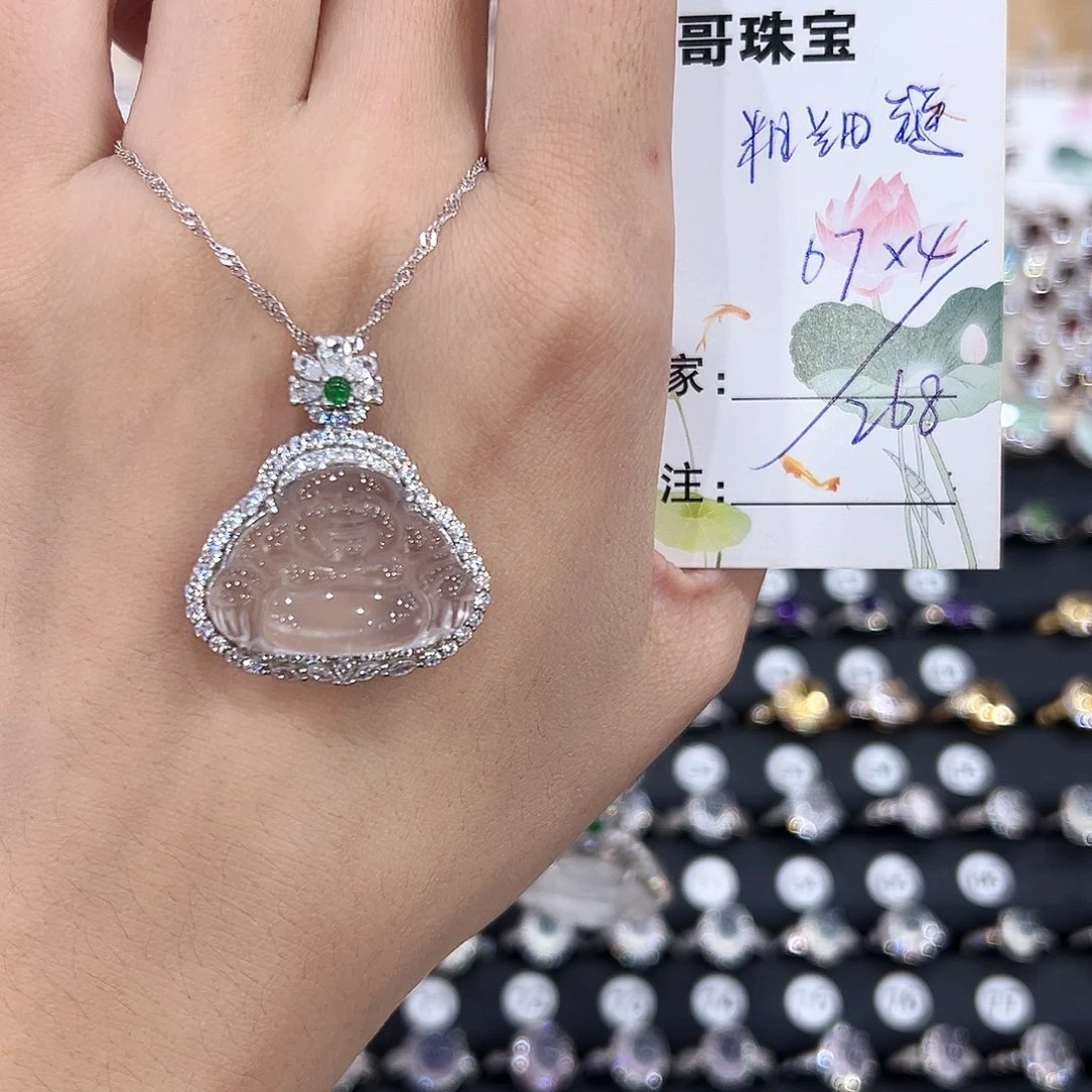 劉***-岫玉银S925镶嵌吊坠(赠链)