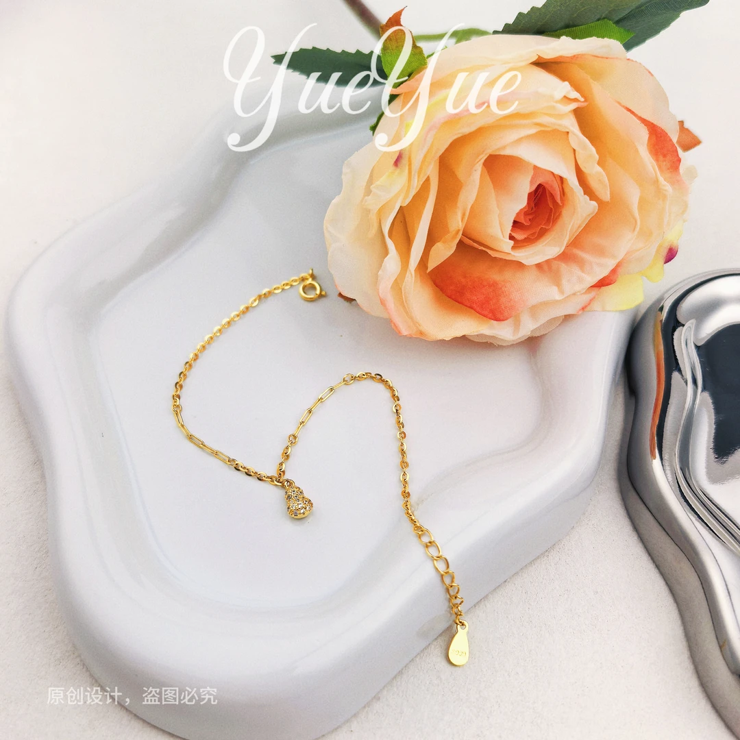 足银合成锆石手链 YUEYUE纯银女气质优雅高级轻奢感葫芦手链