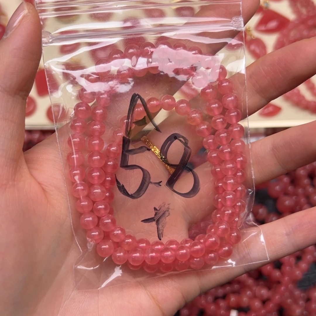 菱锰矿（红纹石）手串未镶嵌