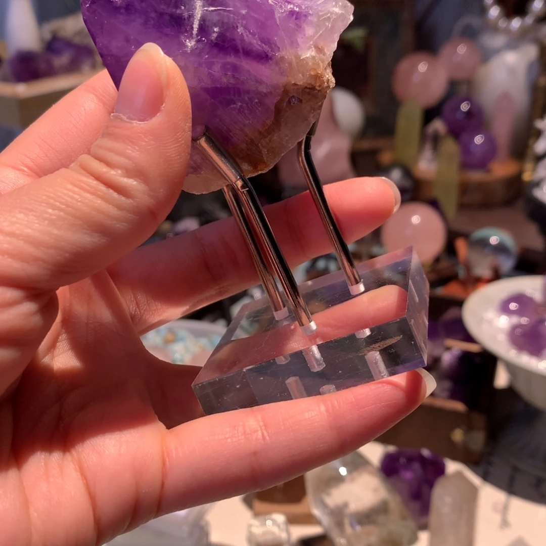 紫晶粉水晶银S925镶嵌紫***妹紫水晶原石