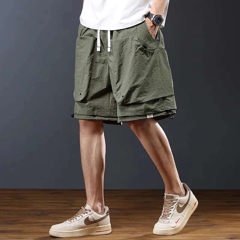 U&PURA美式户外山系冰丝工装短裤男士夏季凉感五分裤薄款百搭直筒